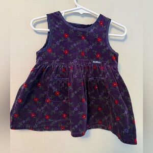Vintage 90s Osh Kosh B'gosh Purple Velvet Floral Dress